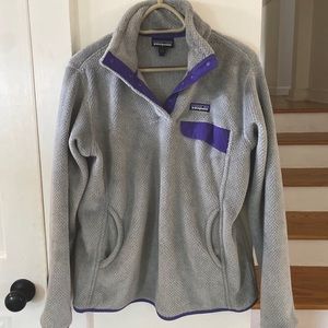 Patagonia pullover retool snap fleece purple/grey